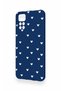 Redmi Note 11S Compatible Mini White Heart Navy Blue Patterned Silicone Case - 4