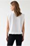 2154 Women's Linen Look Zippered Snap Pocket Lined Vest White - 5