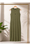 Summer Openwork Long Crew Neck Sleeveless Knitwear Dress - 4