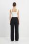 Black Trousers with Wide Legs and Tie Detail 3212 - 4