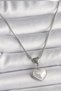 316L Steel Silver Color Chain 3D Heart Model Women's Necklace