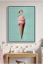 Flamingo Ice Cream Cone Kids Wall Art | Portrait Framed Canvas Print | Luxury Modern Decor for Kids Room