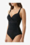 Women Shirred Black Swimsuit - 5