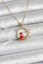 316L Steel Chain Gold Zircon Stone Christmas Theme Women's Necklace