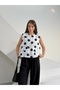 Women's Polka Dot Zippered Linen Vest - 2