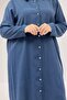 68062 Plus Size Buttoned Cupra Tunic - Navy Blue - 2