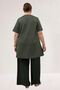 68509 Large Size Front Printed Ribbed Thin Modal T-Shirt - Khaki - 5