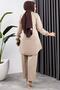 Front-Patched Crepe Suit Vison - 4