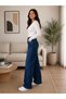 Gold Ikon 90's Dark Blue Super Extra High Waist Palazzo Loose Laser Jean Pants - 2