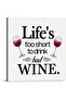 20x20 cm Gallery Wrapped Canvas Wall Art | Life's Too Short To Drink Bad Wine Quote | Wine Glass Kitchen Bar Wall Decor | Ready to Hang - 2