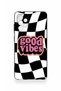 Samsung-A72 Compatible Black Good Vibes Patterned Silicone Case - 2