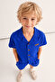 Gots Certified 100% Cotton Muslin Boys Short Sleeve Shirt Shorts Set - 7