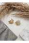 Women's Gold Steel Multi-Row Zircon Stone Cage Model Design Earrings - 2