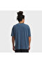 Heavyweight Oversized Logo Wash Men's Blue Polo Collar T-Shirt - 2