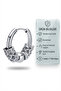 Unisex Silver Color Steel Hoop Earrings Tribal Design Ethnic Patterned Earrings - 3