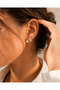 Women's Gold Color Flower Figured Pearl Detailed Stone Ear Wrap Earrings - 2
