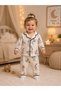 100% Cotton Long Sleeve Buttoned Seasonal Rabbit Patterned Soft Textured Bottom and Top Unisex Baby Pajama Set for Girls and Boys