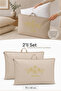 2-Piece Pillow Storage Bag 70X50 cm Beige |   Zippered Pillow Storage and Organizing Case
