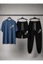 T-Shirt Sweatpants Shorts 3-Piece Combination Thin Summer Finger Printed Women's / Men's Unisex Model