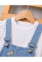 Floral Embroidered T-Shirt and Denim Salopet 2-Piece Baby Girl Set - 6