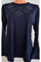 Er Clothing Summer Combed Cotton Blouse Long-Sleeve Crew Neck Stone Laci - 4