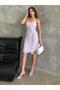 Lilac Chiffon Short Dress with Rope Straps - 7