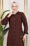 Viscose Tunic with Elastic Cuffs Brown - 3