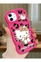 iPhone 11 Compatible Case with Camera Protector Red Silicone Couple Phone Case Kitty Pattern