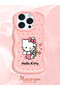iPhone 15 Pro Max Compatible Case with Camera Protector Pink Silicone Couple Phone Case Kitty Pattern - 2