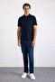 Navy Blue Regular Plain Embroidered Pique Buttoned Polo Collar T-Shirt - 5