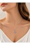 316L Steel Chain Silver Color Infinity Model Zircon Stone Women's Necklace - 2