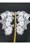 White Floral Detailed Embroidery Guipure Applique Decorative Strip - 2