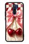 Xiaomi Redmi 9 Glossy Phone Case with Cherry Picnic Bow Design