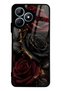 Realme Note 50 Obsidian Crimson Rose Design Glossy Phone Case