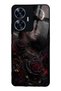 Realme C55 Glossy Phone Case with Crimson Moon Rose Design