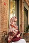 Allure Abstract Floral Pattern Tencel Shawl - Burgundy Brown - 2