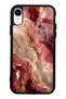 iPhone Xr Burgundy Gold Marble Design Glossy Phone Case