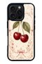 iPhone 16 Pro Vintage Cherry Blossom Design Glossy Phone Case