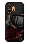 Honor 600 Obsidian Glossy Phone Case with Crimson Rose Design