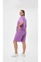 Women's Plus Size Short Sleeve Chest Label Detailed Polo Collar Shorts Set 8286-26 - 2