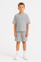 Boy's 5-12 Years Old Honeycomb Textured Oversize Shorts and T-Shirt Set
