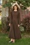 Bitter Brown Flam Linen Voluminous Dress - 3