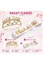 Gold Bride to Be Crown and Sash Set Bachelorette Party Bridal Crown Sash - 3