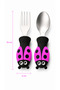 Ladybug Premium Kids Bpa-Free Silicone Handle Stainless Steel Tip Fork-Spoon/Storage Box Purple - 3