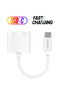 USB-C to 3.5mm Audio & USB-C Converter Cable Fast Charging 2.1A, Compact 10cm Design | WIDGETS MATRIX
