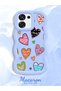 Oppo A6 Pro Compatible Case Camera Protector Blue Silicone Couple Phone Case Heart Pattern - 2