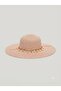 Enıf Premium 100% Natural Paper Beach Hat - Straw Hat with Gold Chain, Shell and Pearl Detail