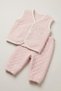 Baby Girl Pink Quilted 3-Piece Set - Vest, Bodysuit, and Bottoms Set - 4