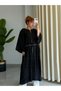 Premium Eyelet Detailed Seersucker Linen Bohemian Long Hijab Kimono - 6