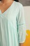 Cotton Mulmul Embroidered Ombre Dress for Women – Indian Ethnic Dress with V-Neck, Casual -Daily Wear - 2